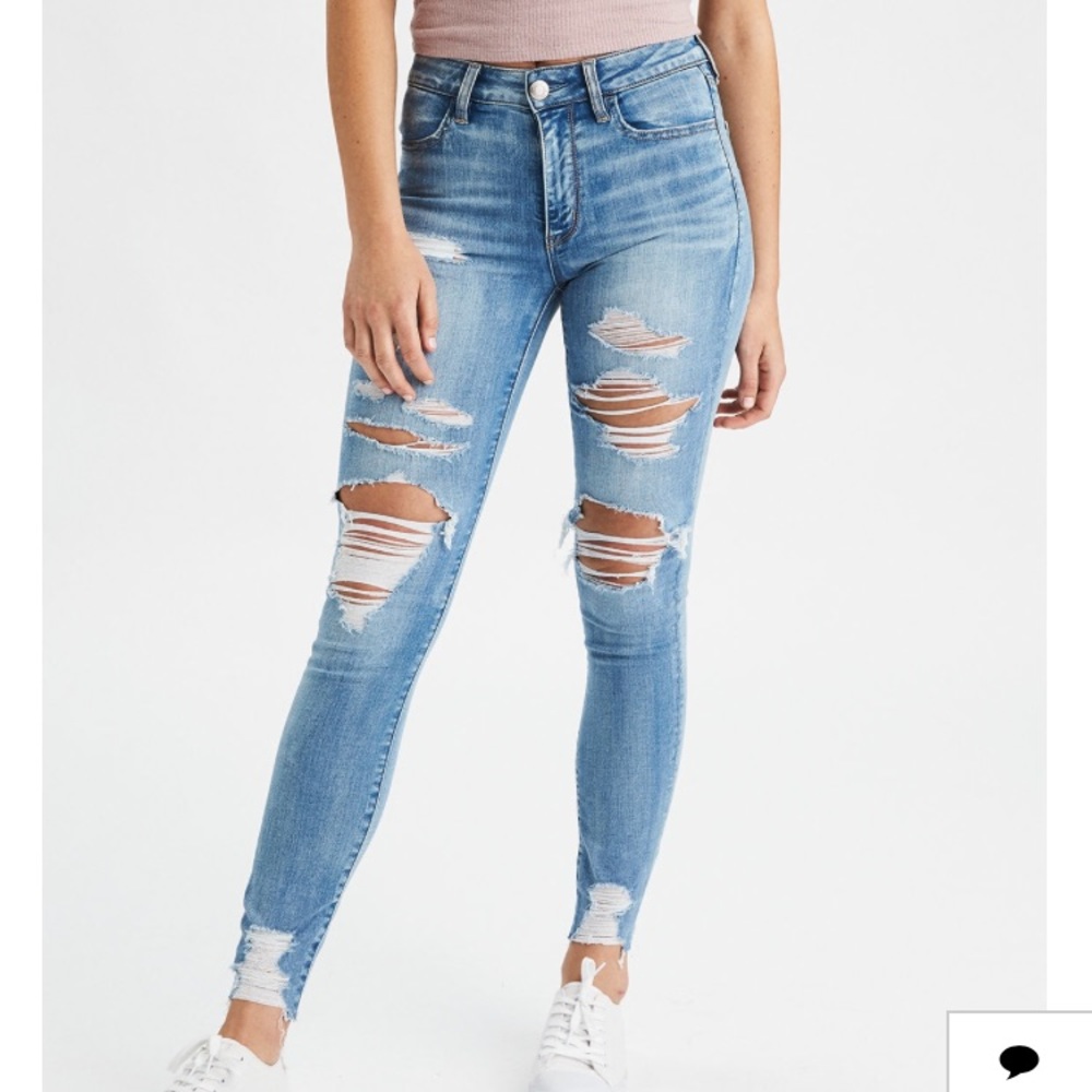 American Eagle High Waisted Distressed Jegging